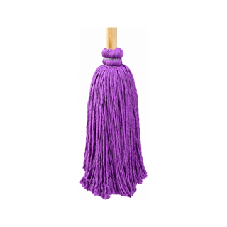 Trapeador Industrial Forjado de Microfibra marca Victoria 500 g con Bastón de Madera 1.30 m color Lila