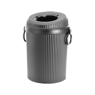 Cesto marca Sablón 7 L con Tapa Ovalada y Orejas color Gris