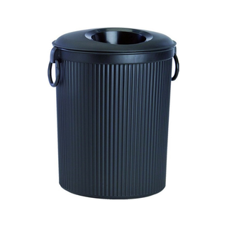 Cesto marca Sablón Circular 12 L con Tapa y Orejas color Negro