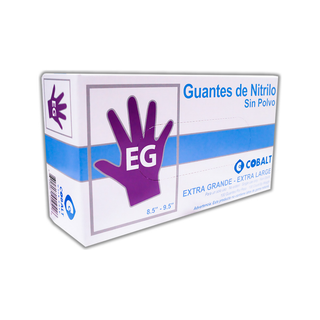 Guante de Nitrilo marca Cobalt Extra Grande
