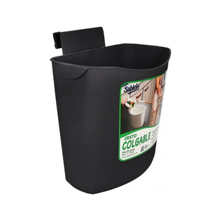 Cesto marca Sablón Colgable 6.5 L para Cocina Oficina o Bar color Negro