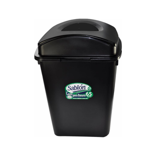 Cesto marca Sablón 65 L con Tapa Elíptica color Negro