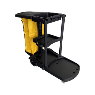 Carrito Multifuncional marca Sablón 3 Niveles con Bolsa Amarilla 51x129x98 cm color Negro