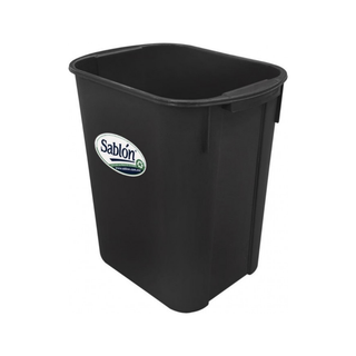 Cesto Rectangular marca Sablón 20 L sin Tapa con Asas Laterales color Negro