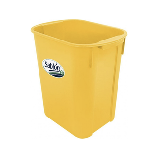 Cesto Rectangular marca Sablón 20 L sin Tapa color Amarillo
