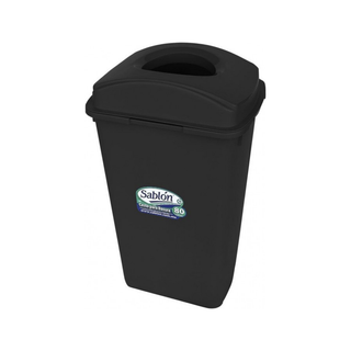 Cesto marca Sablón 80 L con Tapa Elíptica color Negro