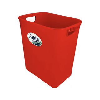 Cesto Jumbo Rectangular marca Sablón 26 L con Asas sin Tapa color Rojo