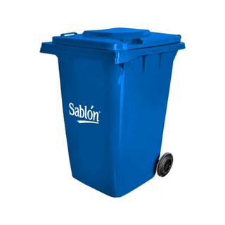 Contenedor marca Sablón 360 L con Ruedas y Asas en Tapa color Azul