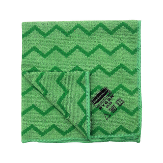 Paño Hygen marca Rubbermaid Microfibra 40x40 cm Zig Zag color Verde
