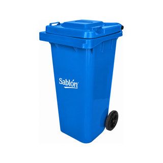 Contenedor marca Sablón 120 L con Ruedas y Asas en Tapa color Azul