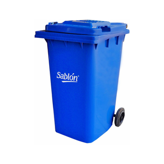 Contenedor marca Sablón 240 L con Tapa y Ruedas color Azul
