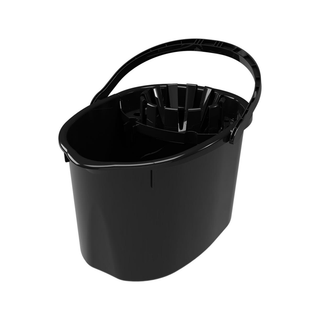 Cubeta con Exprimidor de Plástico marca Sablón 17 L USA Base Ruedas 8105R color Negro