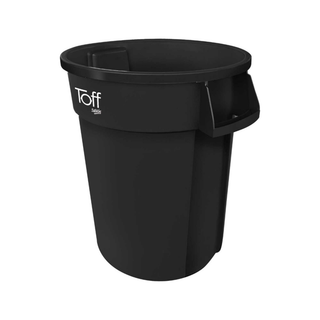 Contenedor marca Sablón Toff 120 L sin Tapa USA Tapa Plana T9285NE Tapa Embudo T9275NE color Negro