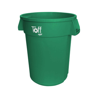 Contenedor marca Sablón Toff 120 L sin Tapa USA Tapa Plana T9286VD Tapa Embudo T9276VD color Verde