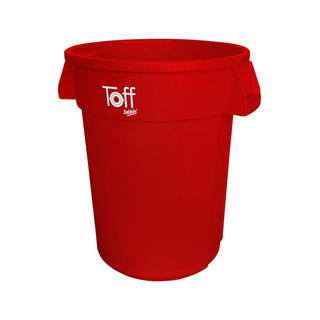 Contenedor marca Sablón Toff 120 L sin Tapa USA Tapa Plana T9289RJ Tapa Embudo T9279RJ color Rojo