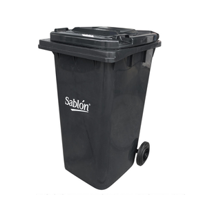 Contenedor marca Sablón 240 L con Tapa y Ruedas color Gris