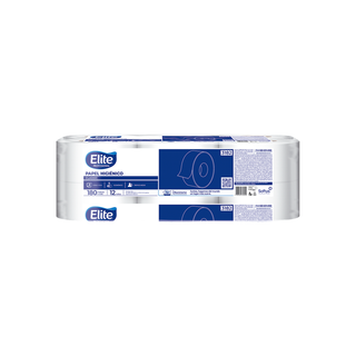 Papel Higiénico Classic marca Elite Pro 180 m 200 hojas Gofrado Nubes 12 rollos