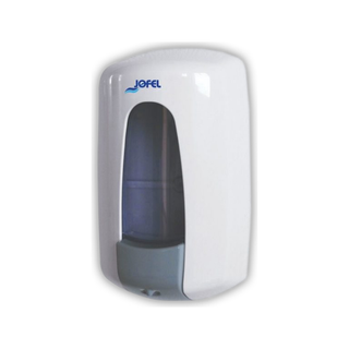 Jabonera Rellenable Aitana marca Jofel con Llave de Seguridad color Blanco