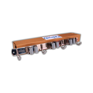 Colgador marca Dust 3 Espacios y 4 Ganchos Acero Inoxidable y Polietileno color Gris