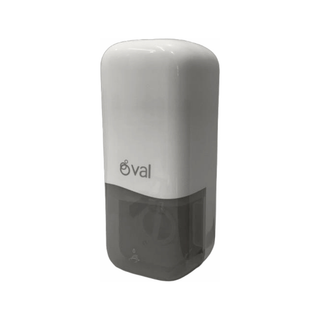 Jabonera Automática marca Oval 500 ml ABS color Blanco y Humo Translúcido