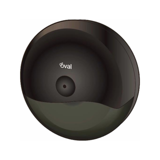 Despachador Higiénico Fluido Céntrico ABS marca Oval 200x134 mm color Negro y Humo Translúcido