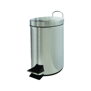 Papelera marca Jofel de Pedal 12 L Inoxidable Brillante con Tubo color Negro