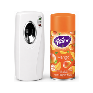 Kit marca Wiese Dispensador de Aromatizante Programable NDIDC03 + Aerosol DC Mango 256 ml