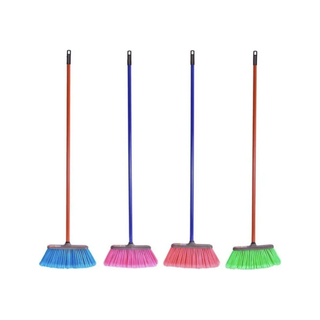 Kit Escoba Tipo Cepillo Económica con Bastón Metálico color Azul