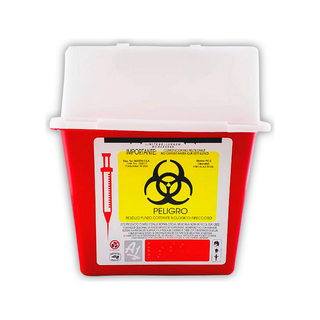 Recolector RPBI para Punzocortantes 2.8 L Polipropileno color Rojo