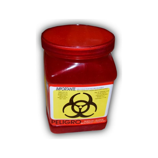 Recolector RPBI para Líquidos 1.7 L Polipropileno color Rojo